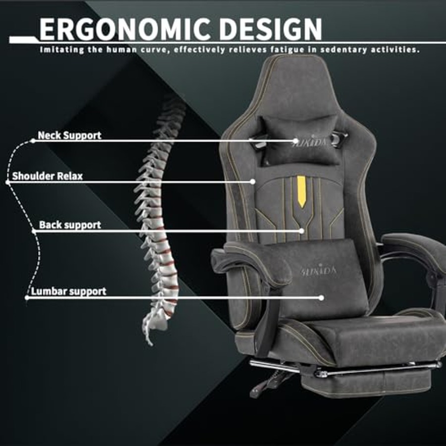 Gaming chair with footrest for - Ergonomic Office Chair recension och pris