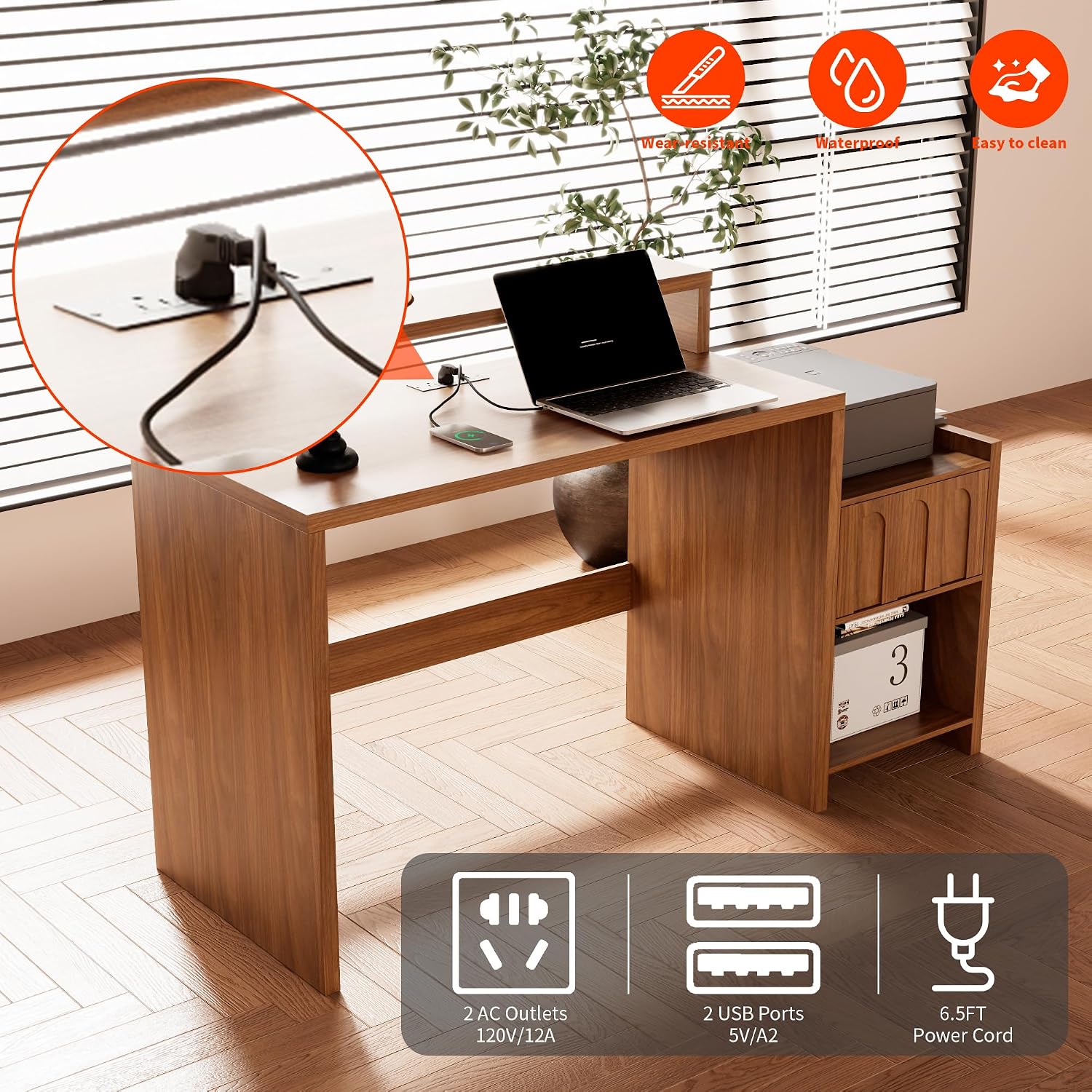 60 Inch Executive Desk with Dr - Home Office Work Table recension och pris